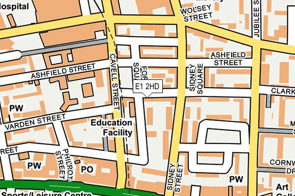 E1 2HD map - OS OpenMap – Local (Ordnance Survey)