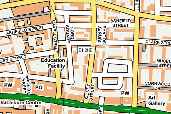 E1 2HE map - OS OpenMap – Local (Ordnance Survey)