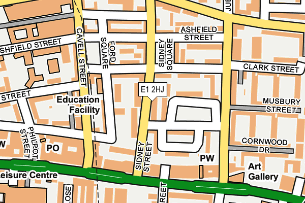 E1 2HJ map - OS OpenMap – Local (Ordnance Survey)