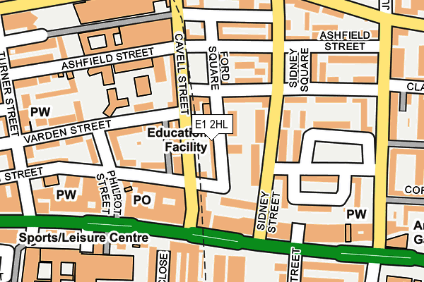 E1 2HL map - OS OpenMap – Local (Ordnance Survey)