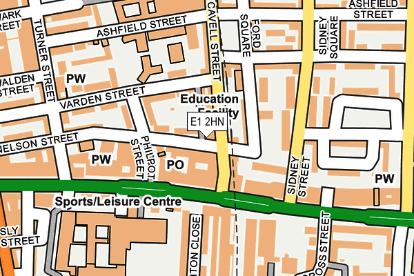 E1 2HN map - OS OpenMap – Local (Ordnance Survey)