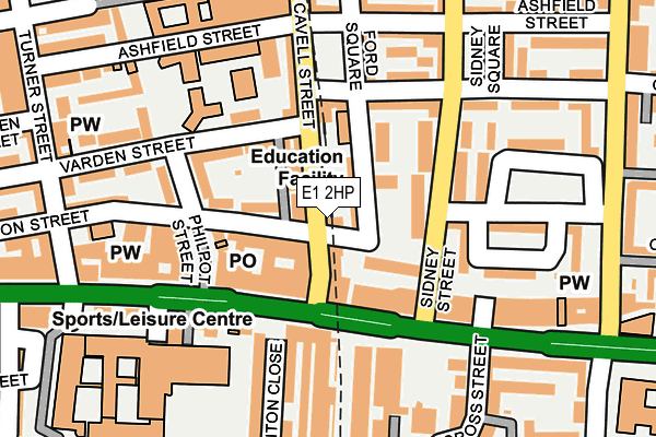 E1 2HP map - OS OpenMap – Local (Ordnance Survey)