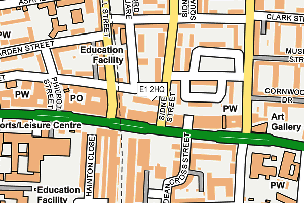 E1 2HQ map - OS OpenMap – Local (Ordnance Survey)