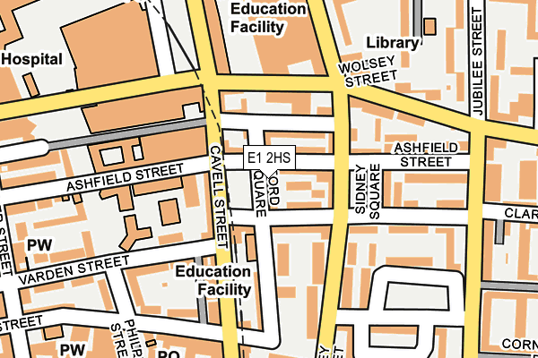 E1 2HS map - OS OpenMap – Local (Ordnance Survey)