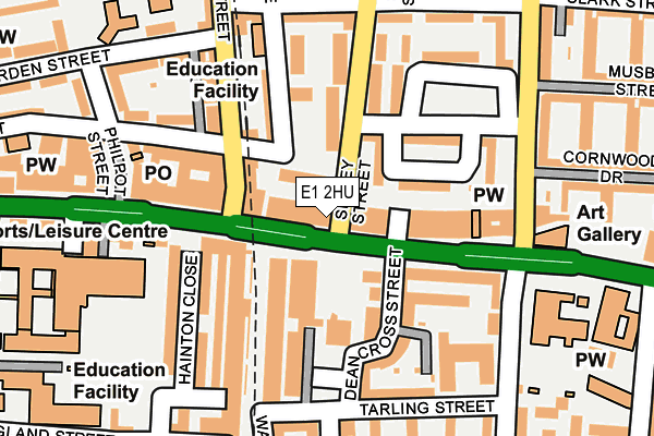 E1 2HU map - OS OpenMap – Local (Ordnance Survey)