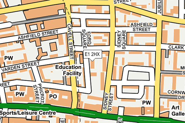 E1 2HX map - OS OpenMap – Local (Ordnance Survey)