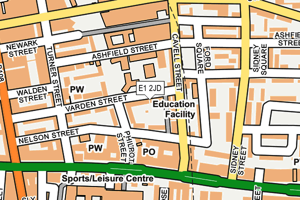 E1 2JD map - OS OpenMap – Local (Ordnance Survey)