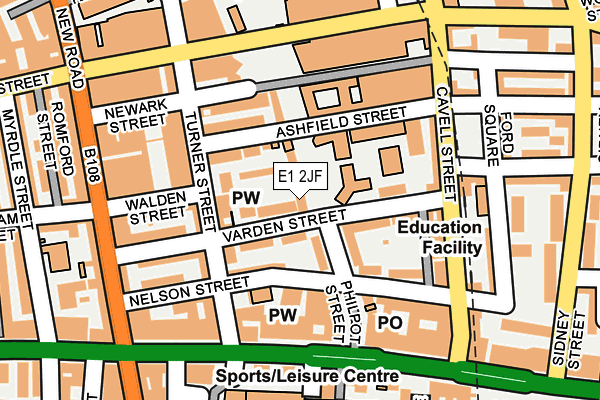 E1 2JF map - OS OpenMap – Local (Ordnance Survey)