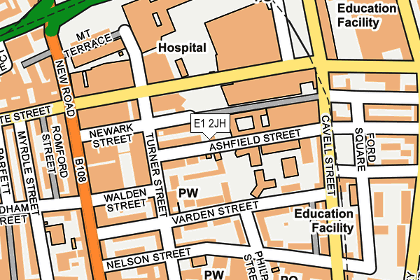 E1 2JH map - OS OpenMap – Local (Ordnance Survey)