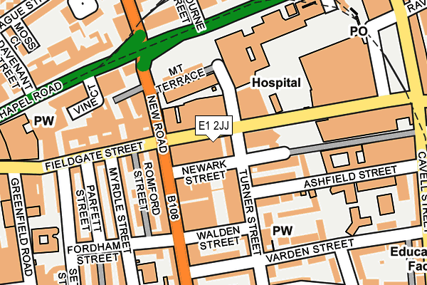 E1 2JJ map - OS OpenMap – Local (Ordnance Survey)