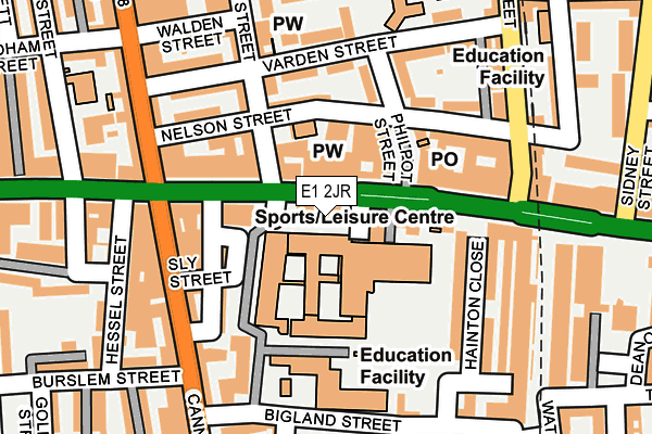 E1 2JR map - OS OpenMap – Local (Ordnance Survey)