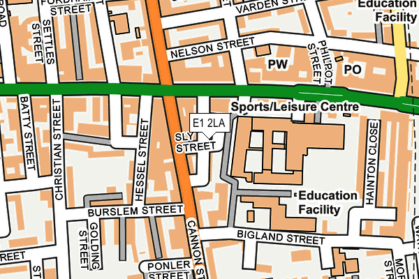 E1 2LA map - OS OpenMap – Local (Ordnance Survey)