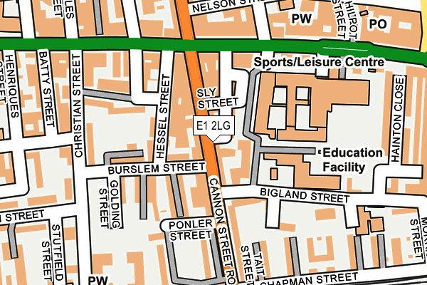 E1 2LG map - OS OpenMap – Local (Ordnance Survey)
