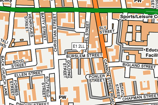 E1 2LL map - OS OpenMap – Local (Ordnance Survey)