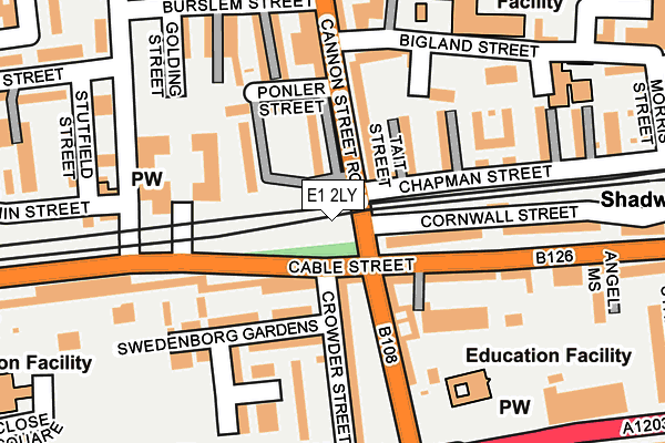 E1 2LY map - OS OpenMap – Local (Ordnance Survey)