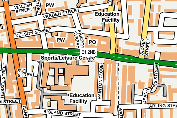 E1 2NB map - OS OpenMap – Local (Ordnance Survey)