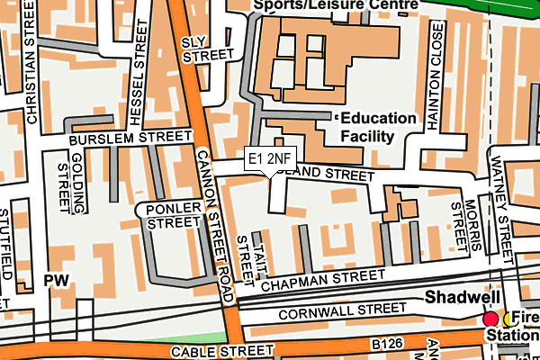 E1 2NF map - OS OpenMap – Local (Ordnance Survey)