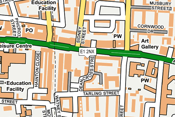 E1 2NX map - OS OpenMap – Local (Ordnance Survey)