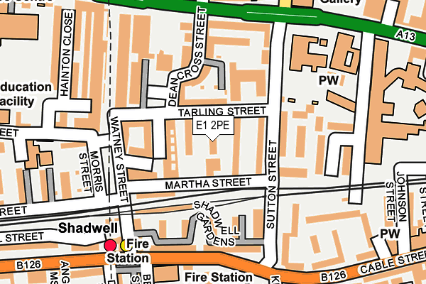E1 2PE map - OS OpenMap – Local (Ordnance Survey)