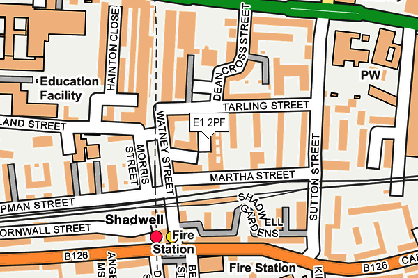 E1 2PF map - OS OpenMap – Local (Ordnance Survey)