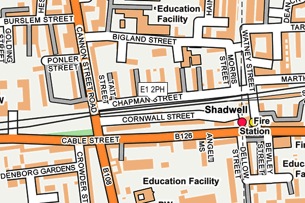 E1 2PH map - OS OpenMap – Local (Ordnance Survey)