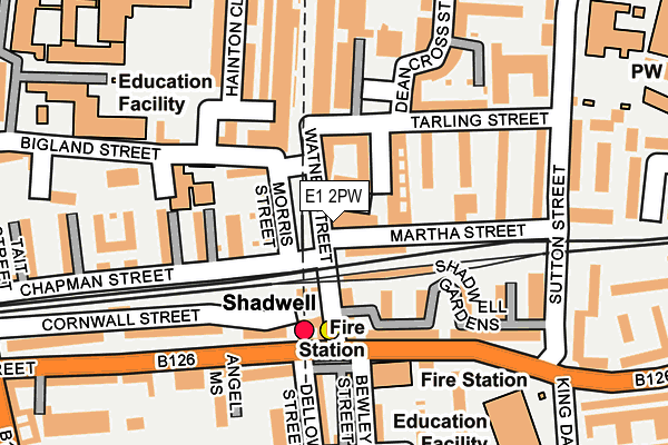 E1 2PW map - OS OpenMap – Local (Ordnance Survey)