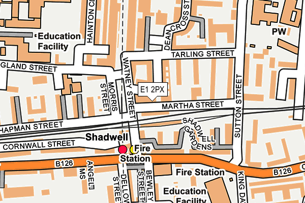 E1 2PX map - OS OpenMap – Local (Ordnance Survey)