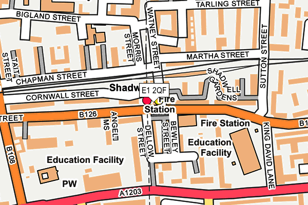 E1 2QF map - OS OpenMap – Local (Ordnance Survey)