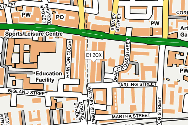 E1 2QX map - OS OpenMap – Local (Ordnance Survey)