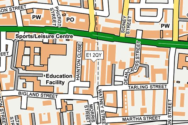 E1 2QY map - OS OpenMap – Local (Ordnance Survey)