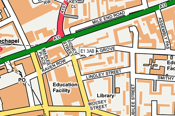 E1 3AB map - OS OpenMap – Local (Ordnance Survey)