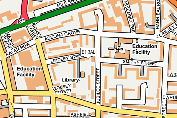 E1 3AL map - OS OpenMap – Local (Ordnance Survey)