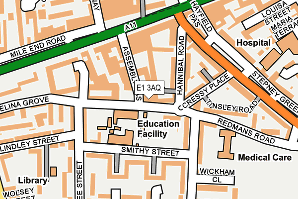 E1 3AQ map - OS OpenMap – Local (Ordnance Survey)