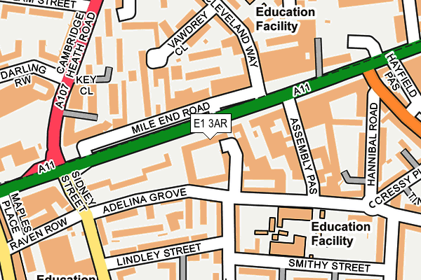 E1 3AR map - OS OpenMap – Local (Ordnance Survey)