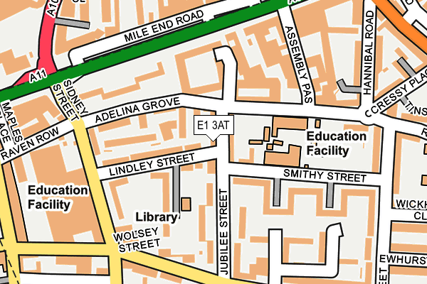 E1 3AT map - OS OpenMap – Local (Ordnance Survey)