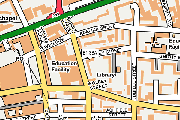 E1 3BA map - OS OpenMap – Local (Ordnance Survey)