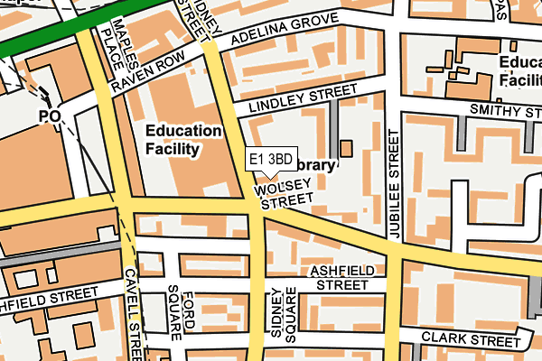E1 3BD map - OS OpenMap – Local (Ordnance Survey)