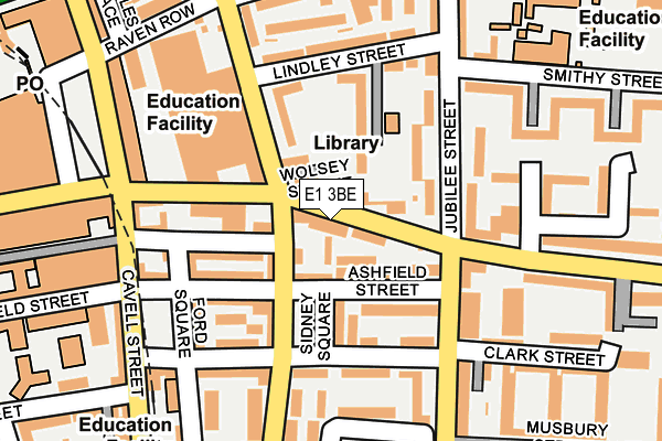 E1 3BE map - OS OpenMap – Local (Ordnance Survey)