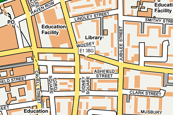 E1 3BG map - OS OpenMap – Local (Ordnance Survey)