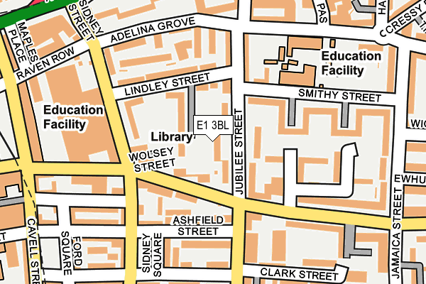 E1 3BL map - OS OpenMap – Local (Ordnance Survey)