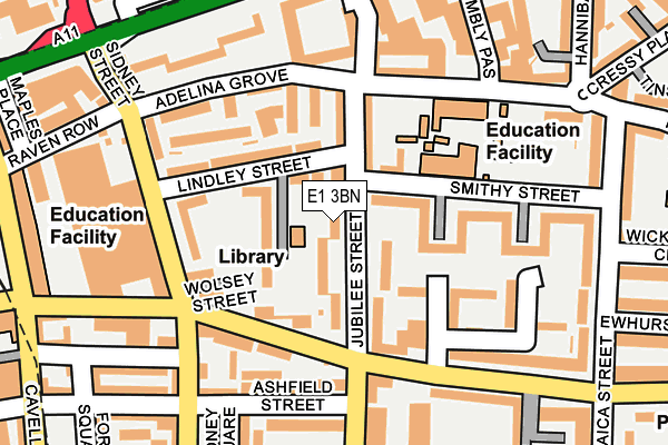 E1 3BN map - OS OpenMap – Local (Ordnance Survey)