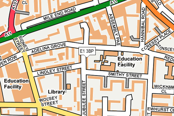 E1 3BP map - OS OpenMap – Local (Ordnance Survey)