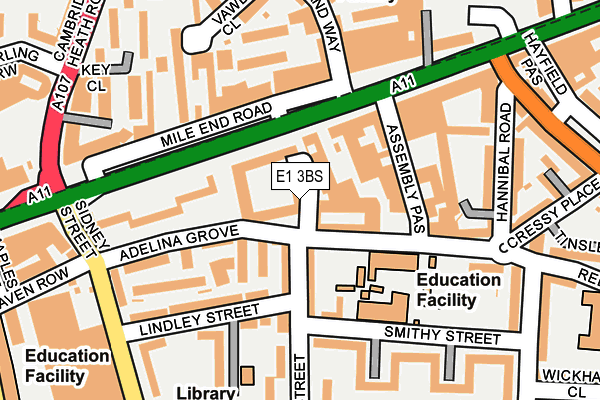 E1 3BS map - OS OpenMap – Local (Ordnance Survey)