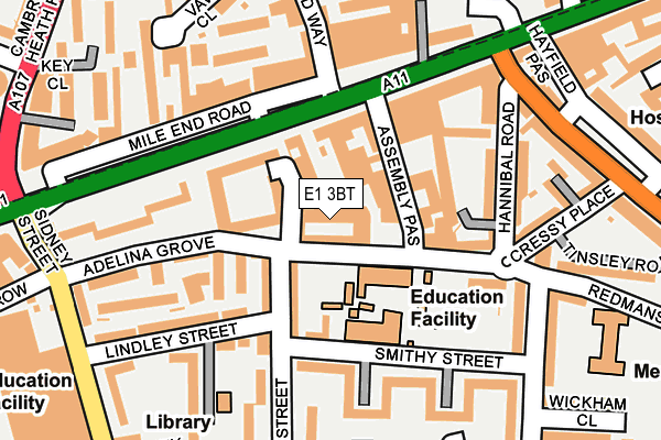 E1 3BT map - OS OpenMap – Local (Ordnance Survey)