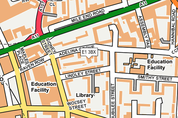 E1 3BX map - OS OpenMap – Local (Ordnance Survey)