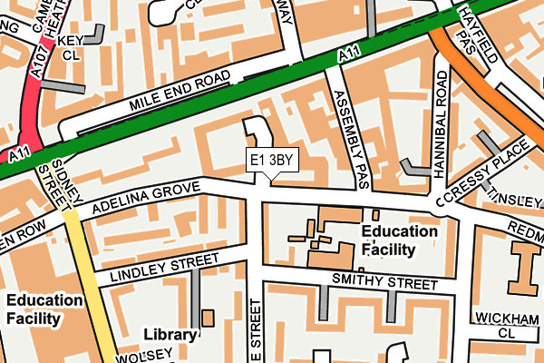 E1 3BY map - OS OpenMap – Local (Ordnance Survey)