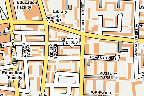 E1 3DD map - OS OpenMap – Local (Ordnance Survey)