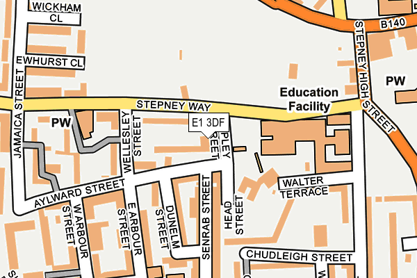 E1 3DF map - OS OpenMap – Local (Ordnance Survey)