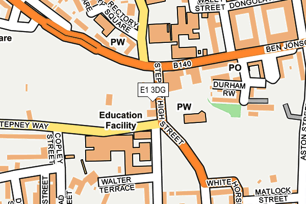 E1 3DG map - OS OpenMap – Local (Ordnance Survey)