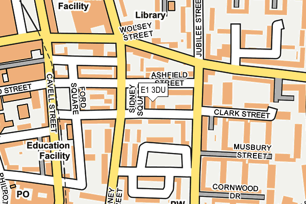 E1 3DU map - OS OpenMap – Local (Ordnance Survey)